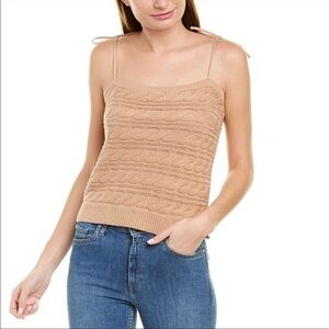 Line & Dot tank top tube sweater cable knit brown tan S